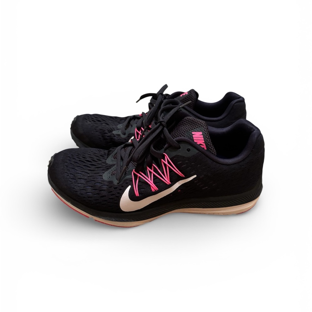 Nike Zoom Women's Dark Blue and Pink Running Shoes Size 8 EUC